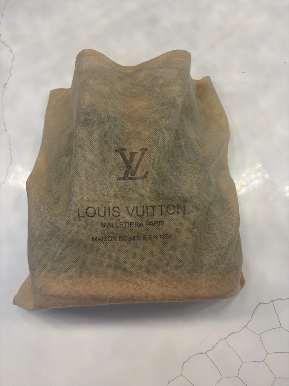 Louis Vuitton Beige and Brown Branded Dust Cover